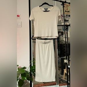 Beige top/ skirt set